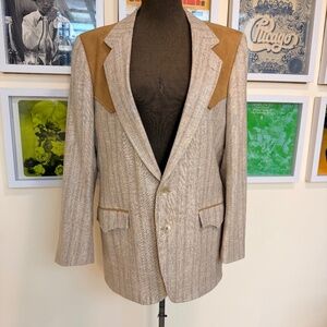 🤎 Vintage 70s Western-Inspired Suede Tweed Blazer